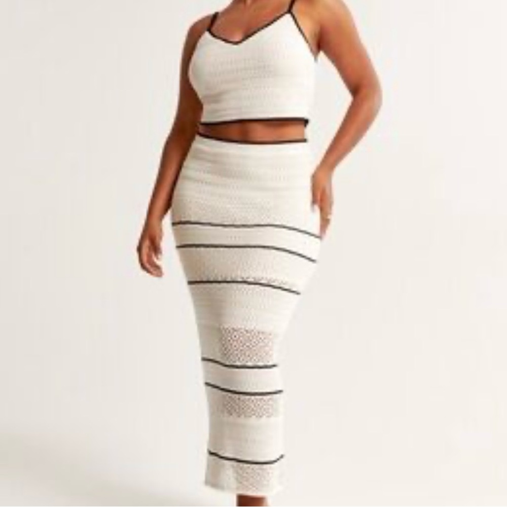 Abercrombie & Fitch Cream and Black Knit Skirt Set